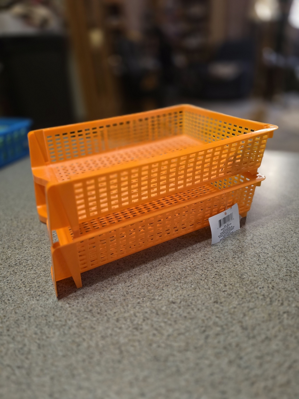 Essentials Orange Stackable Desk Trays - Set of 2